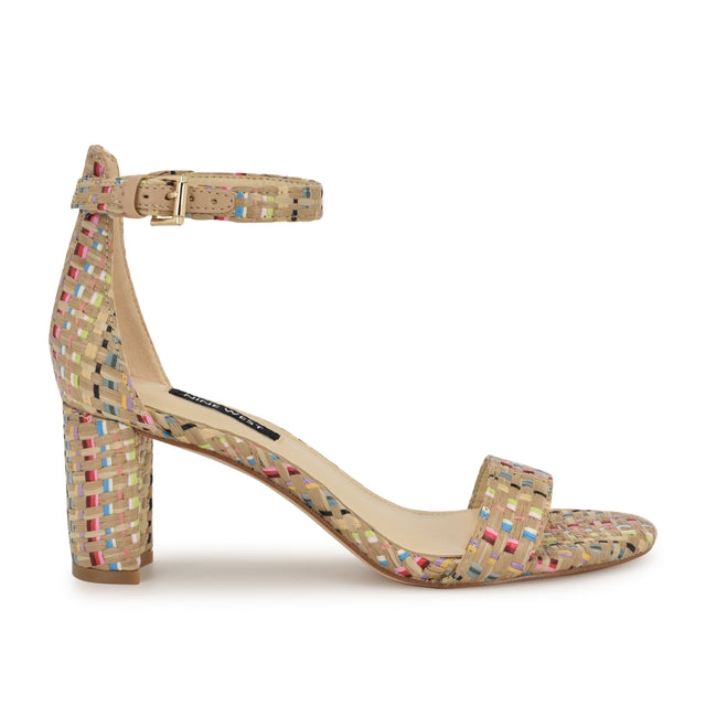 nine west Pruce Ankle Strap Block Heel Sandals