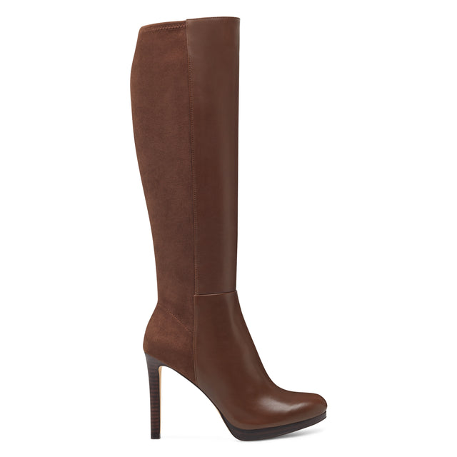 nine west Quizme Wide Calf Platform Leather Boots