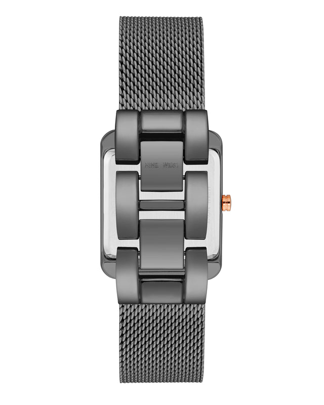 Nine West Rectangular Case Mesh Bracelet Watch