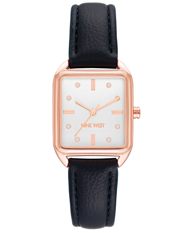 nine west Rectangular Case Strap Watch