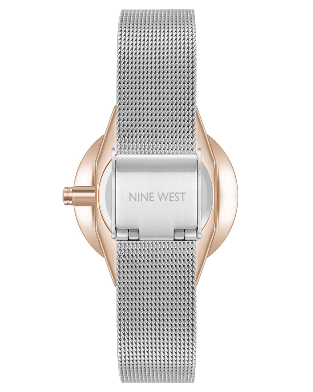 Nine West Round Case Mesh Bracelet Watch