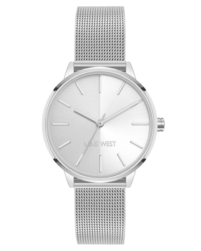 nine west Round Case Mesh Bracelet Watch