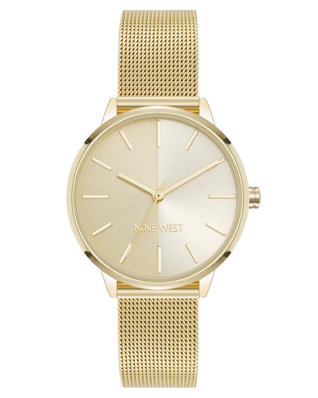 nine west Round Case Mesh Bracelet Watch