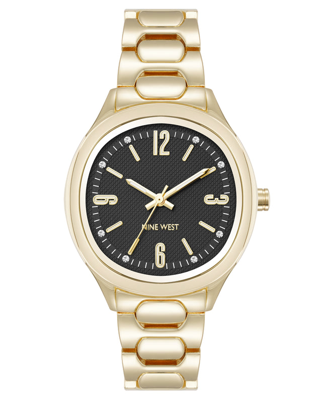 nine west Round Link Bracelet Watch