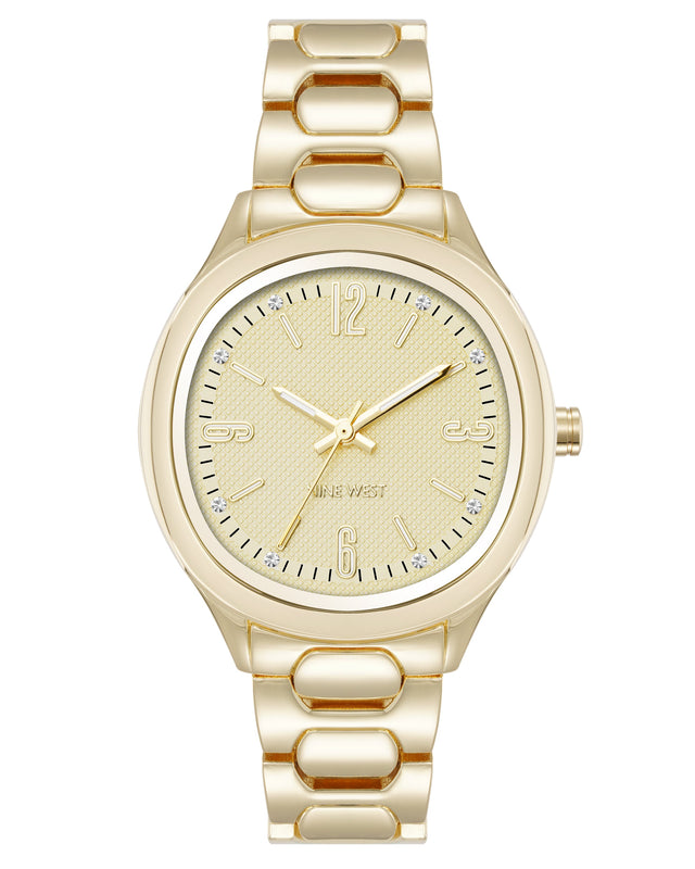 nine west Round Link Bracelet Watch