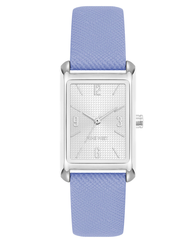 nine west Saffiano Strap Rectangular Watch