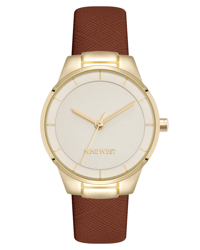 nine west Saffiano Strap Watch