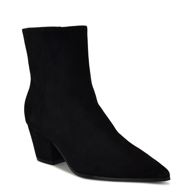Nine West Savie Block Heel Ankle Leather Booties