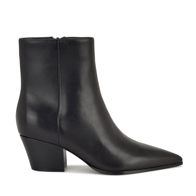 nine west Savie Block Heel Ankle Leather Booties