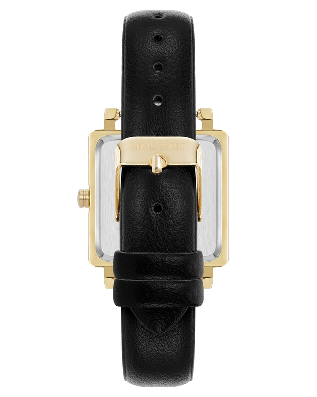 Nine West Square Strap Watch With Crystal Accents