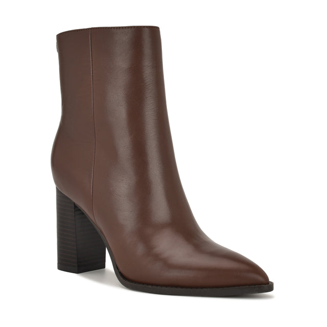Nine West Tessay 9x9 Block Heel Leather Booties