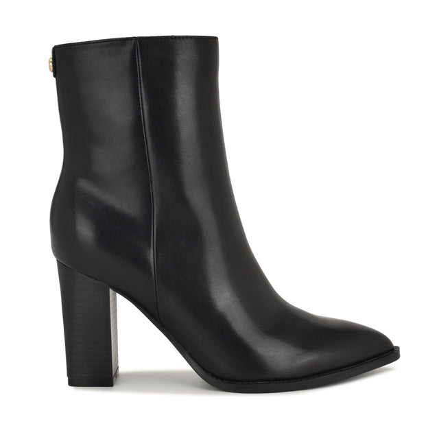 nine west Tessay 9x9 Block Heel Leather Booties