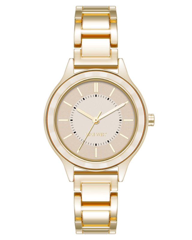 nine west Textured Bezel Bracelet Watch