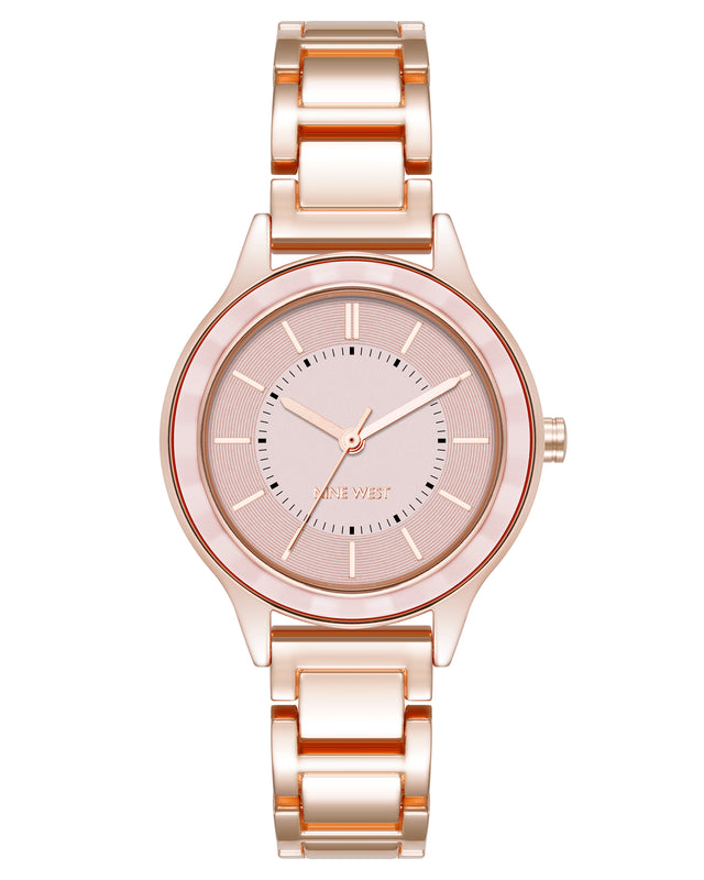 nine west Textured Bezel Bracelet Watch
