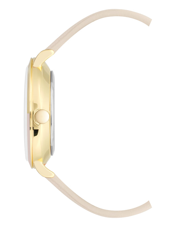 Nine West Two-Tone Bezel Strap Watch