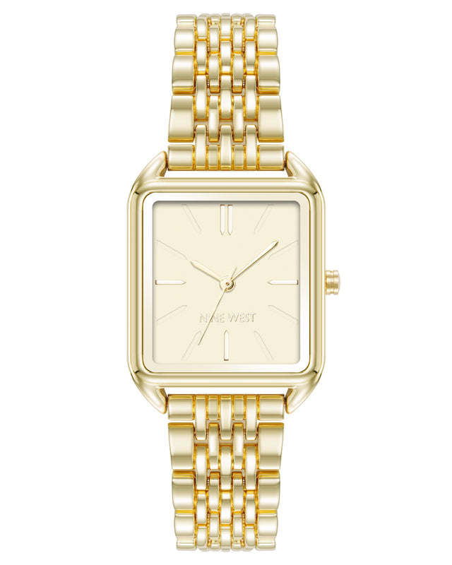 nine west Vintage-Inspired Metal Bracelet Watch