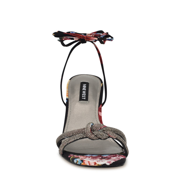 Nine West Raqchel Rhinestone Bow Ankle Wrap Sandals