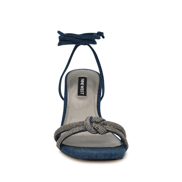 Nine West Raqchel Rhinestone Bow Ankle Wrap Sandals