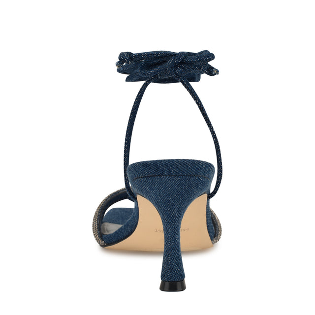 Nine West Raqchel Rhinestone Bow Ankle Wrap Sandals