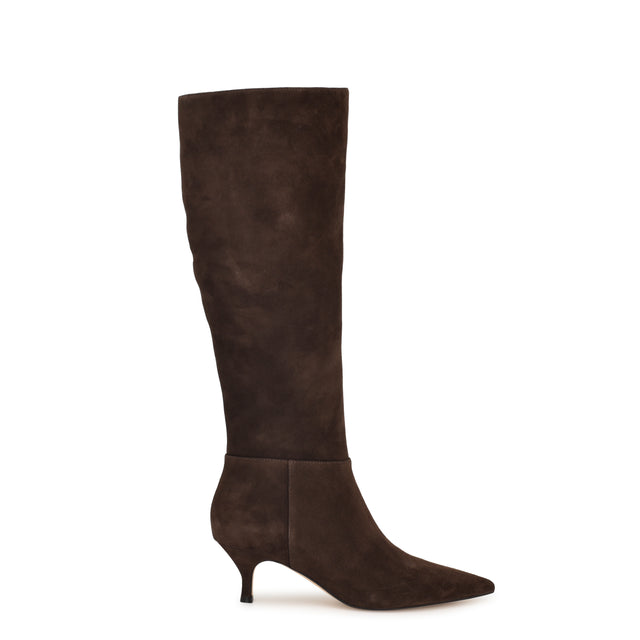 nine west Somas Kitten Heel Knee High Leather Boots