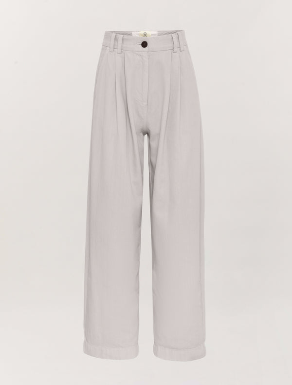 Ninety Percent Apollo Cotton Linen Blend Loose Pant In Stone