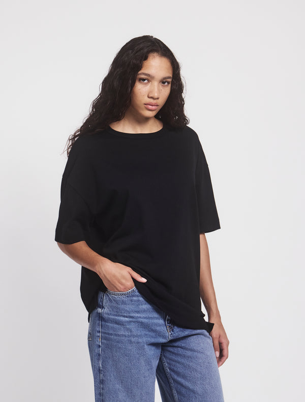 Ninety Percent Classic Cotton Oversized T-Shirt In Black