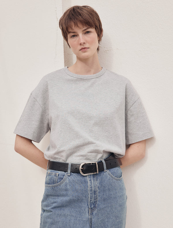 ninety percent Classic Cotton Oversized T-Shirt in Grey Marl