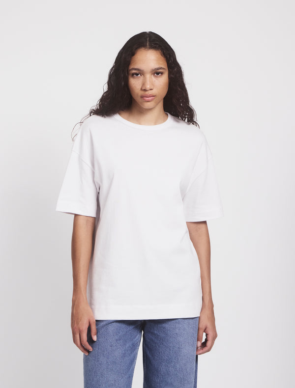 Ninety Percent Classic Cotton Oversized T-Shirt In White