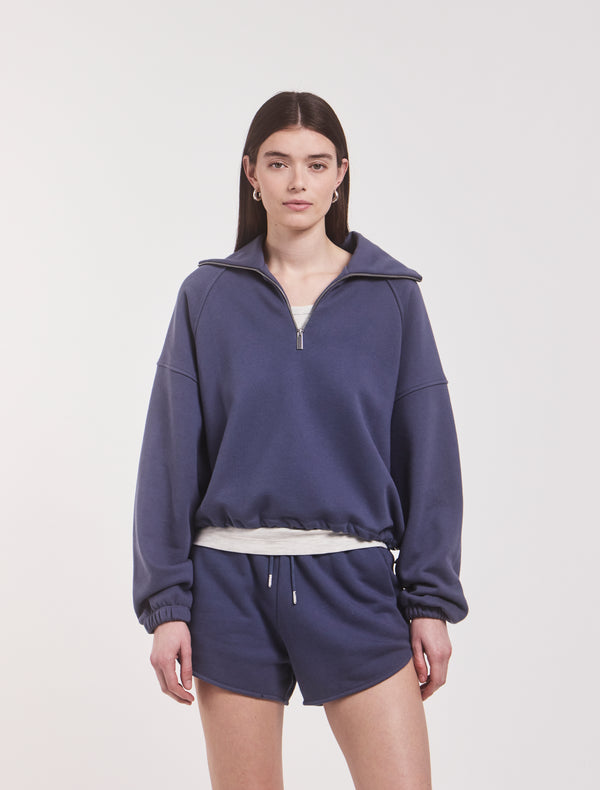 ninety percent Classic Half Zip Sweatshirt in Summer Navy