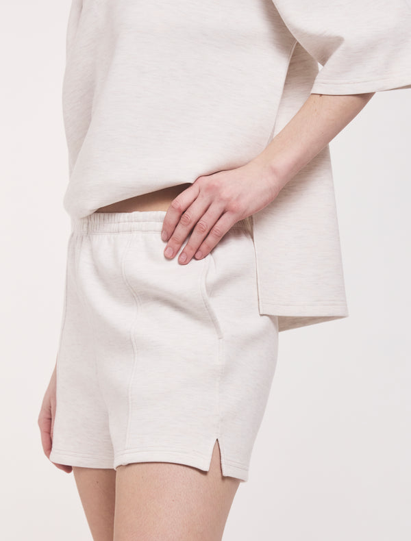 Ninety Percent Classic Lounge Shorts In Oatmeal Marl
