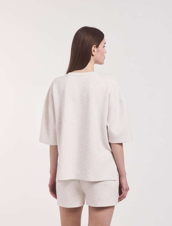 Ninety Percent Classic Lounge T-Shirt In Oatmeal Marl