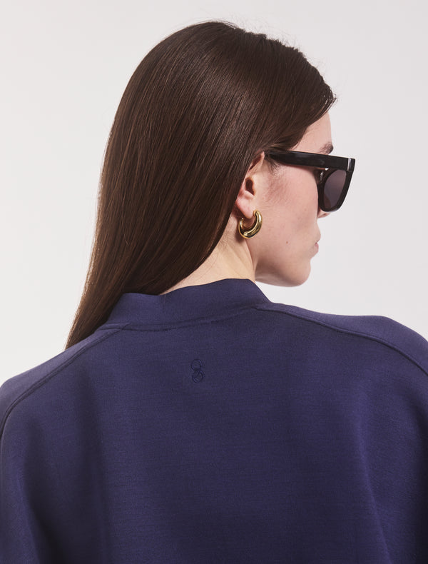 Ninety Percent Classic Lounge Zip Jacket In Summer Navy