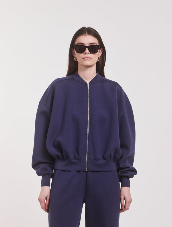 ninety percent Classic Lounge Zip Jacket in Summer Navy