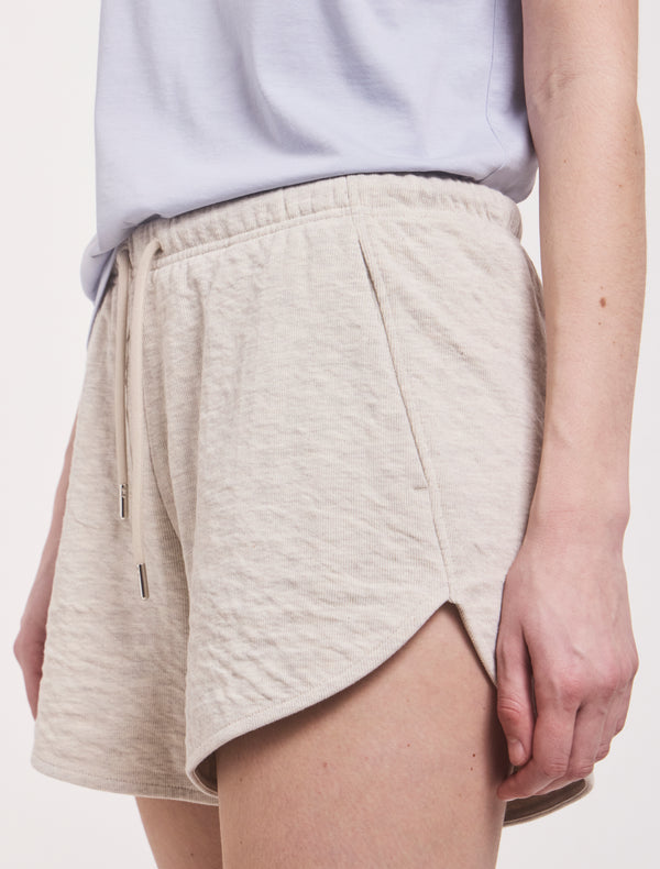 Ninety Percent Classic Sweatshort In Oatmeal Melange