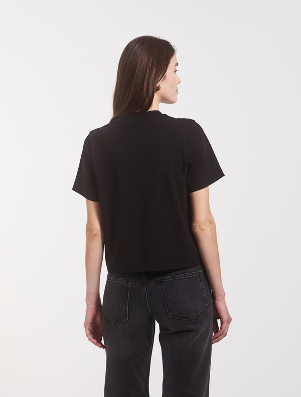 Ninety Percent Compact Cotton Boxy T-shirt In Black