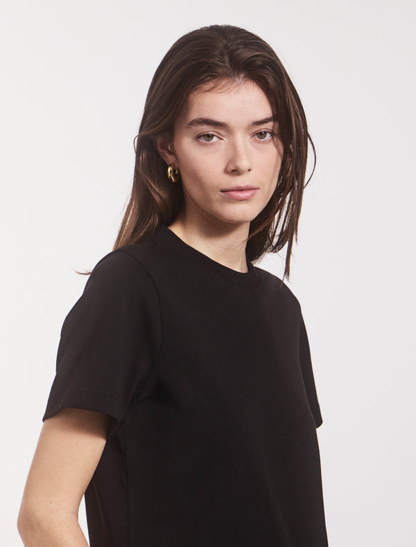 Ninety Percent Compact Cotton Boxy T-shirt In Black