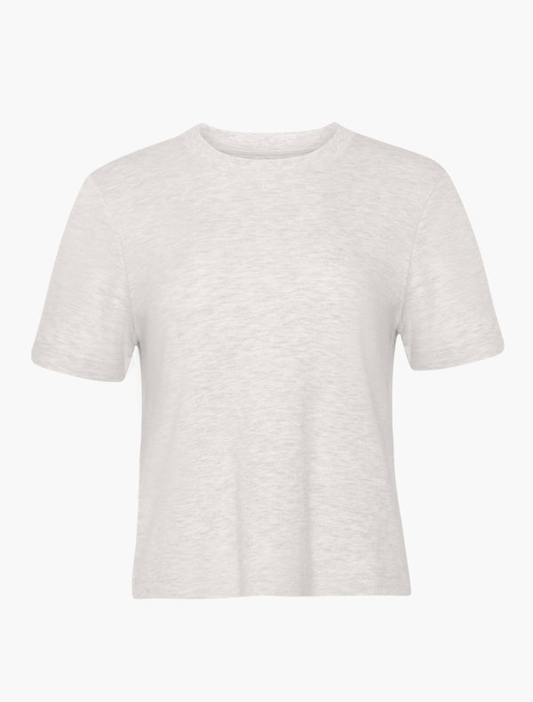Ninety Percent Compact Cotton Boxy T-Shirt In Light Grey Marl