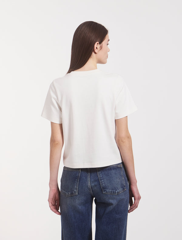 Ninety Percent Compact Cotton Boxy T-shirt In Off White