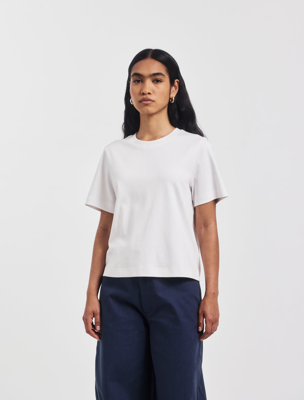 Ninety Percent Compact Cotton Boxy T-shirt In White