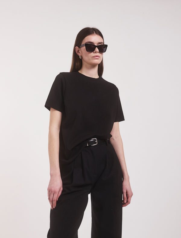 ninety percent Compact Cotton Oversized T-Shirt in Black