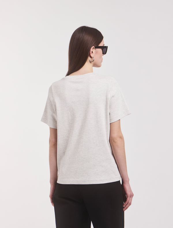 Ninety Percent Compact Cotton Oversized T-Shirt In Light Grey Marl