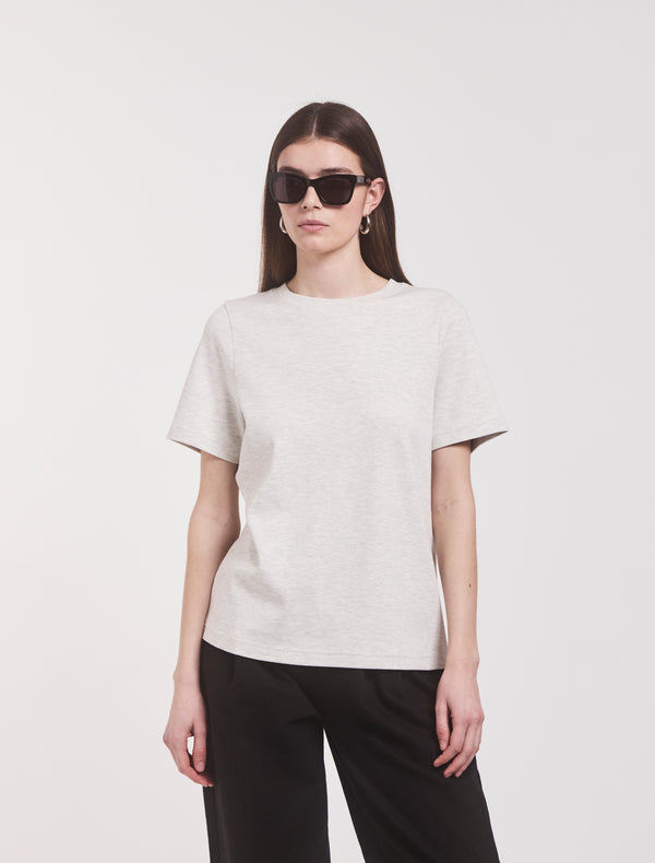 ninety percent Compact Cotton Oversized T-Shirt in Light Grey Marl