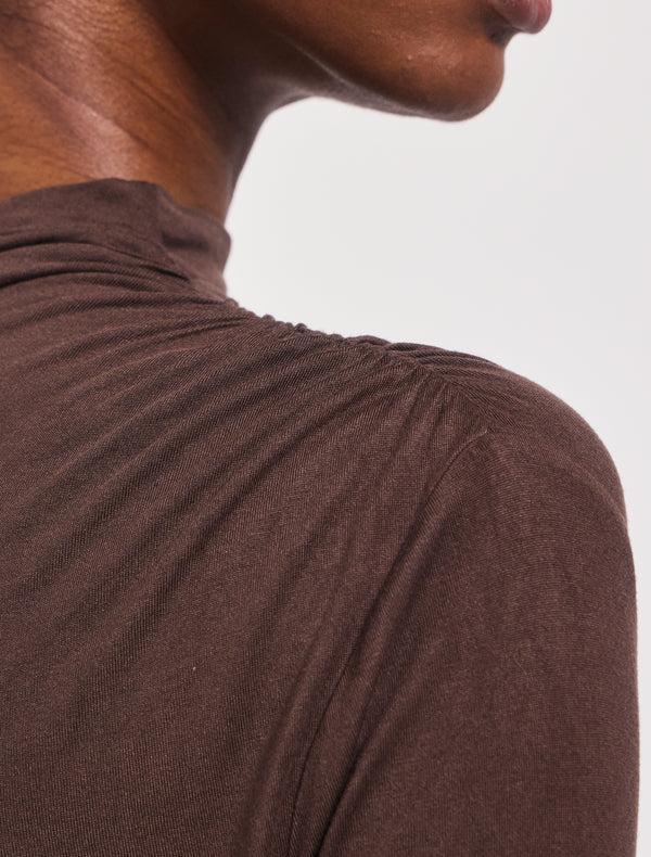 Ninety Percent Iphis Draped Long Sleeve Top In Bracken