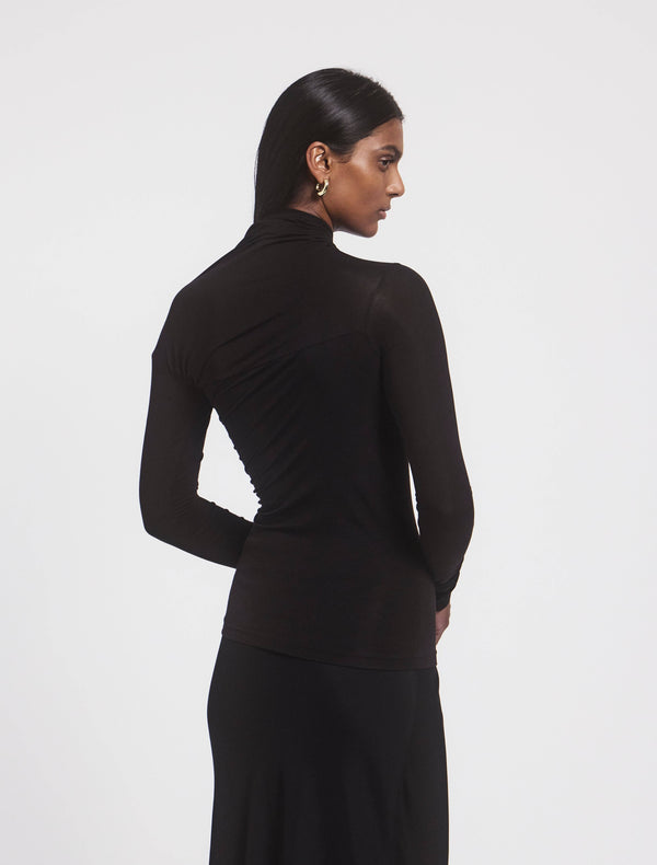Ninety Percent Jeane Cut Out Long Sleeve Top In Black