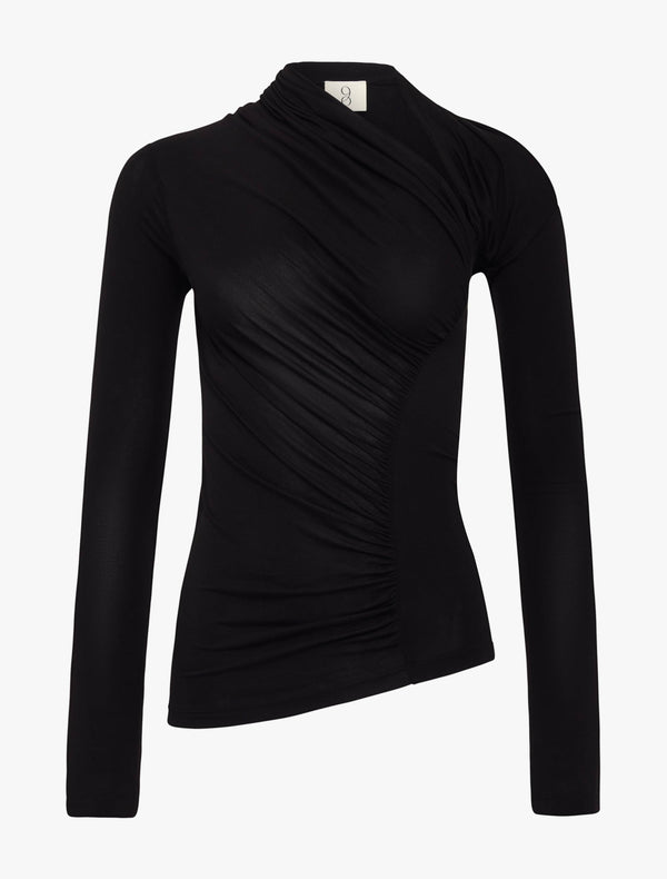 Ninety Percent Jeane Cut Out Long Sleeve Top In Black