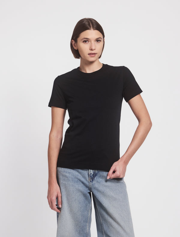 ninety percent Lightweight Cotton fitted T-Shirt in Black