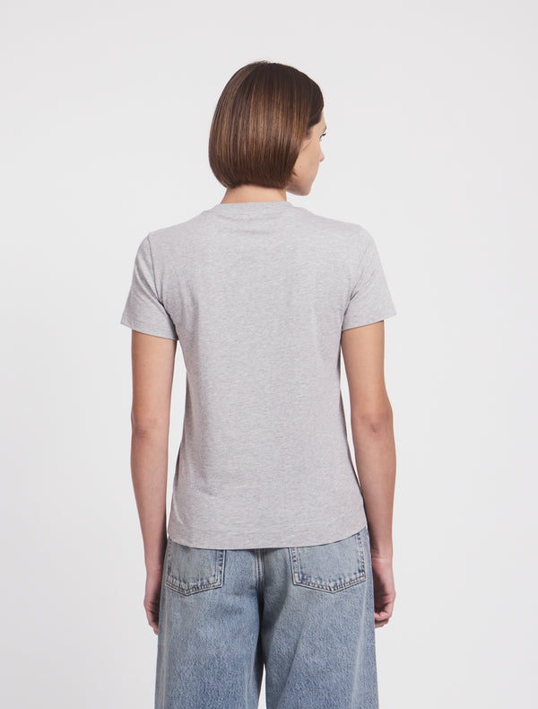 Ninety Percent Lightweight Cotton Fitted T-Shirt In Grey Marl