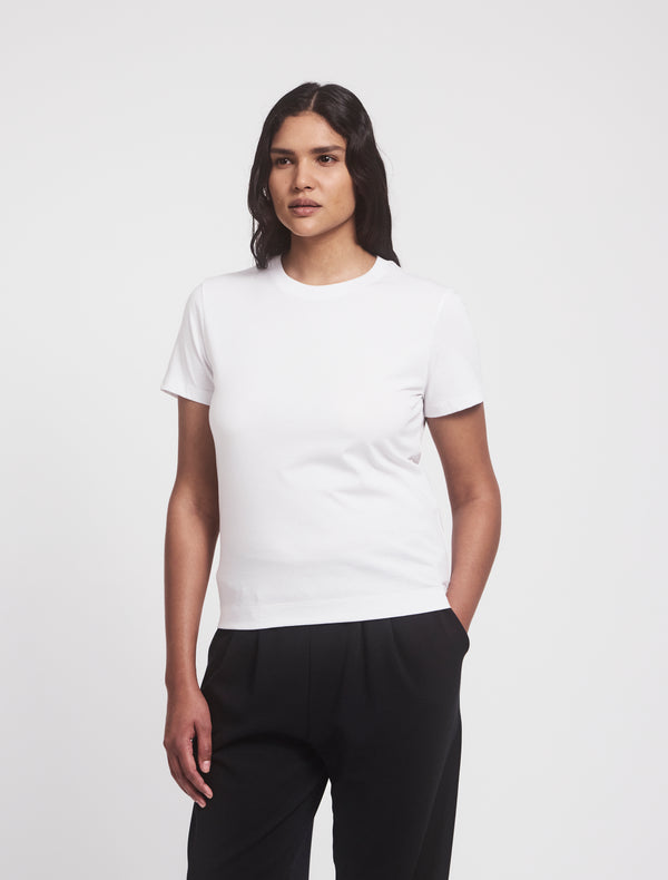 Ninety Percent Lightweight Cotton Fitted T-Shirt In White