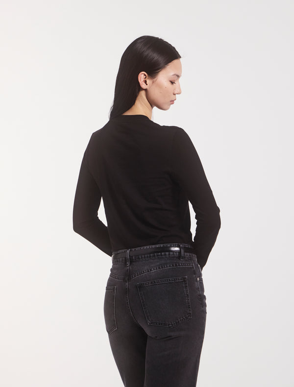 Ninety Percent Lightweight Cotton Long Sleeve T-Shirt In Black