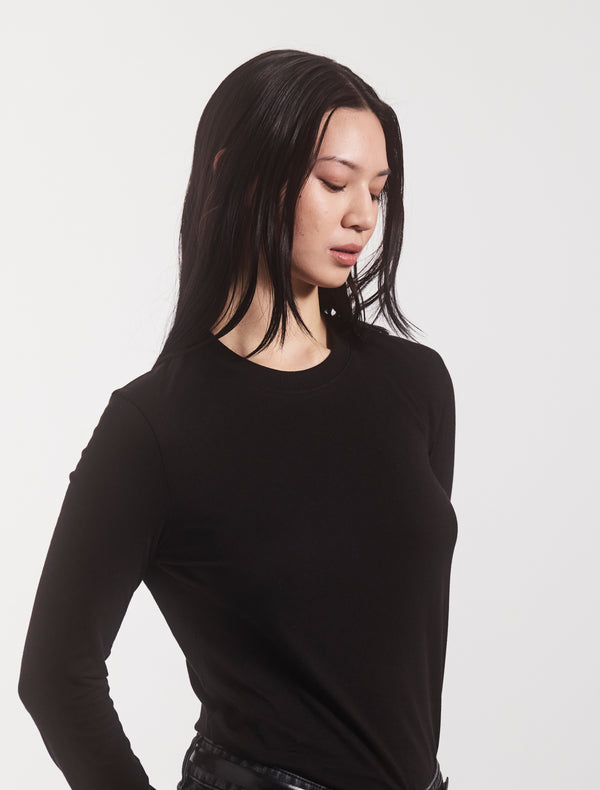 Ninety Percent Lightweight Cotton Long Sleeve T-Shirt In Black
